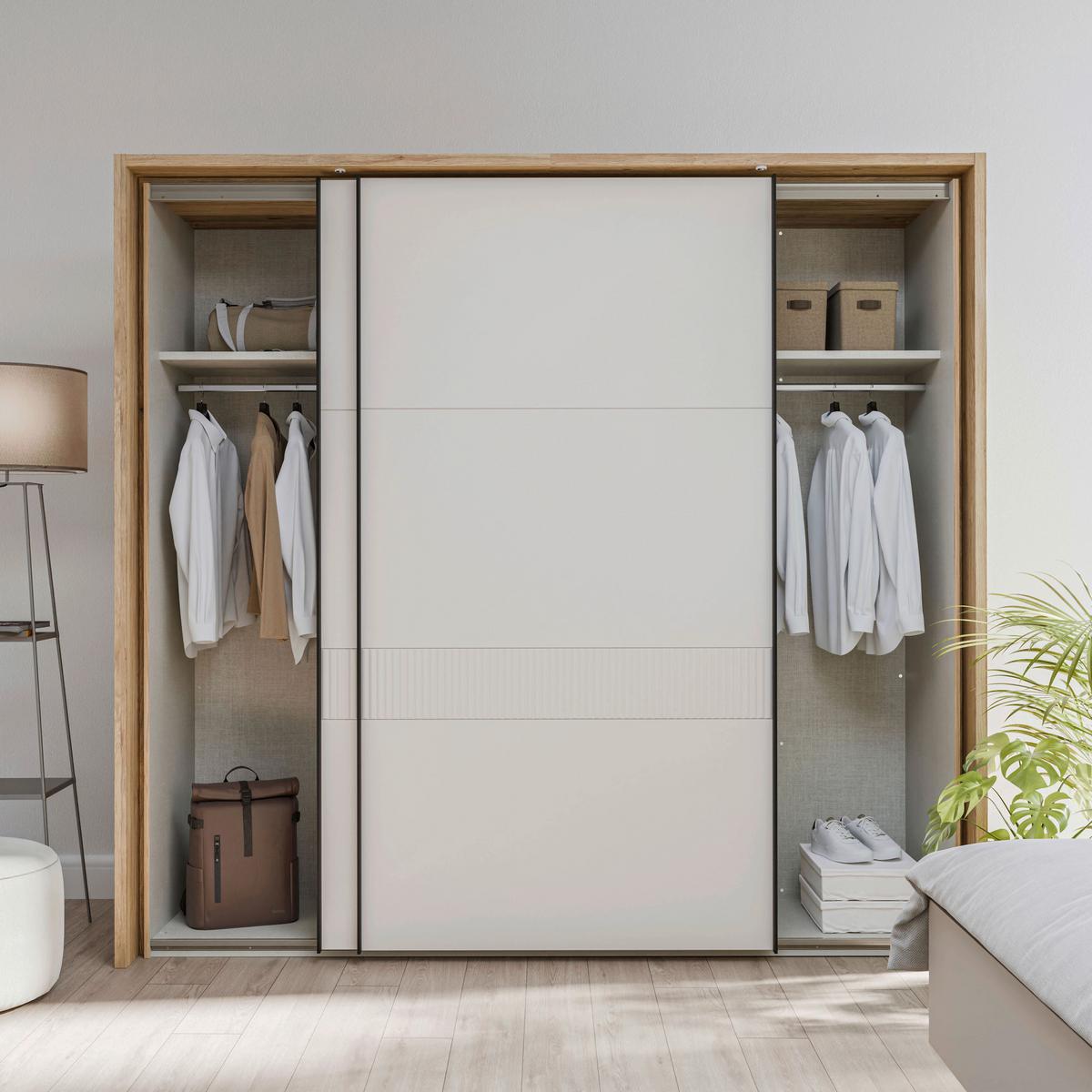 Ormar S Kliznim Vratima Seravel - boje hrasta/boje pijeska, Konvencionalno, drvni materijal/metal (231,1/215,9/63,8cm) - Modern Living