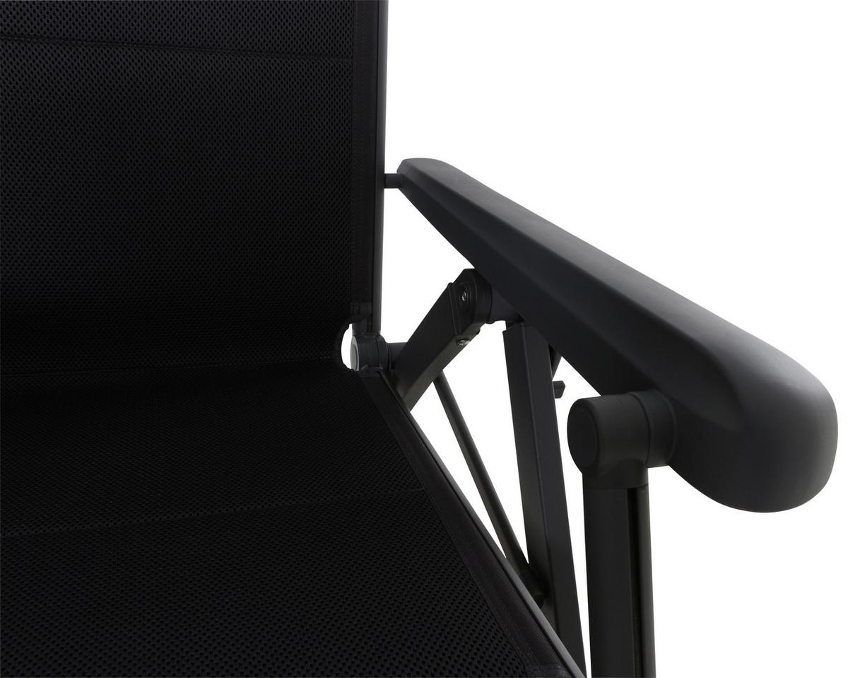 Garten-Relaxliegel Anthrazit Aluminium klappbar - Anthrazit, KONVENTIONELL, Textil/Metall (69/124/84cm) - Siena Garden