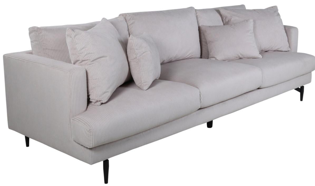 3-Sitzer-Sofa Lysekil Beige - Beige/Schwarz, MODERN, Textil/Metall (259/86/86cm) - Livetastic
