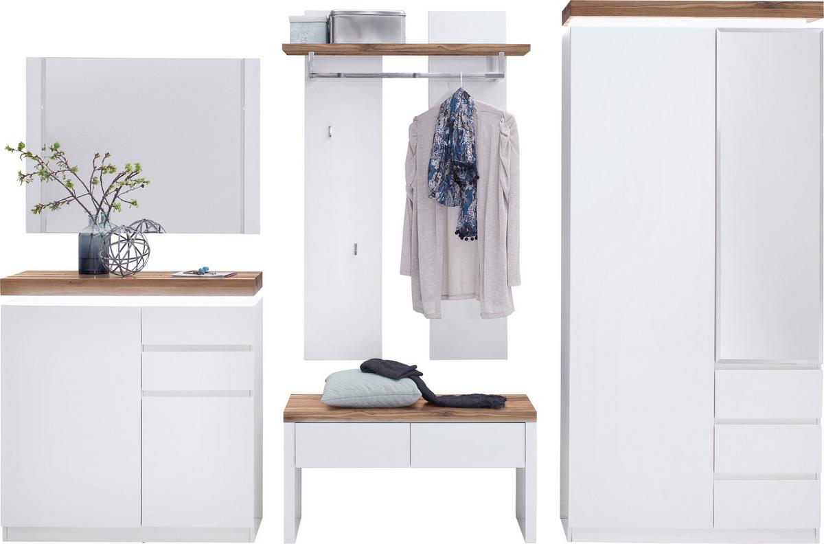 LUSTRO ŚCIENNE ROMINA - biały, Design, materiał drewnopochodny/szkło (90/68/2cm)