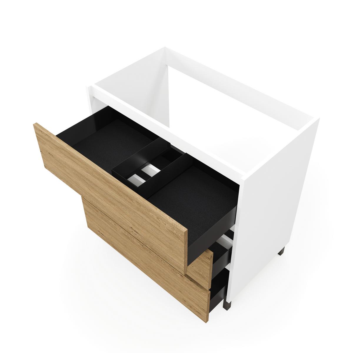 Element Ispod Umivaonika Lisbona - bijela visoki sjaj/boje kroma, Basics, drvni materijal/plastika (80/74/46cm)