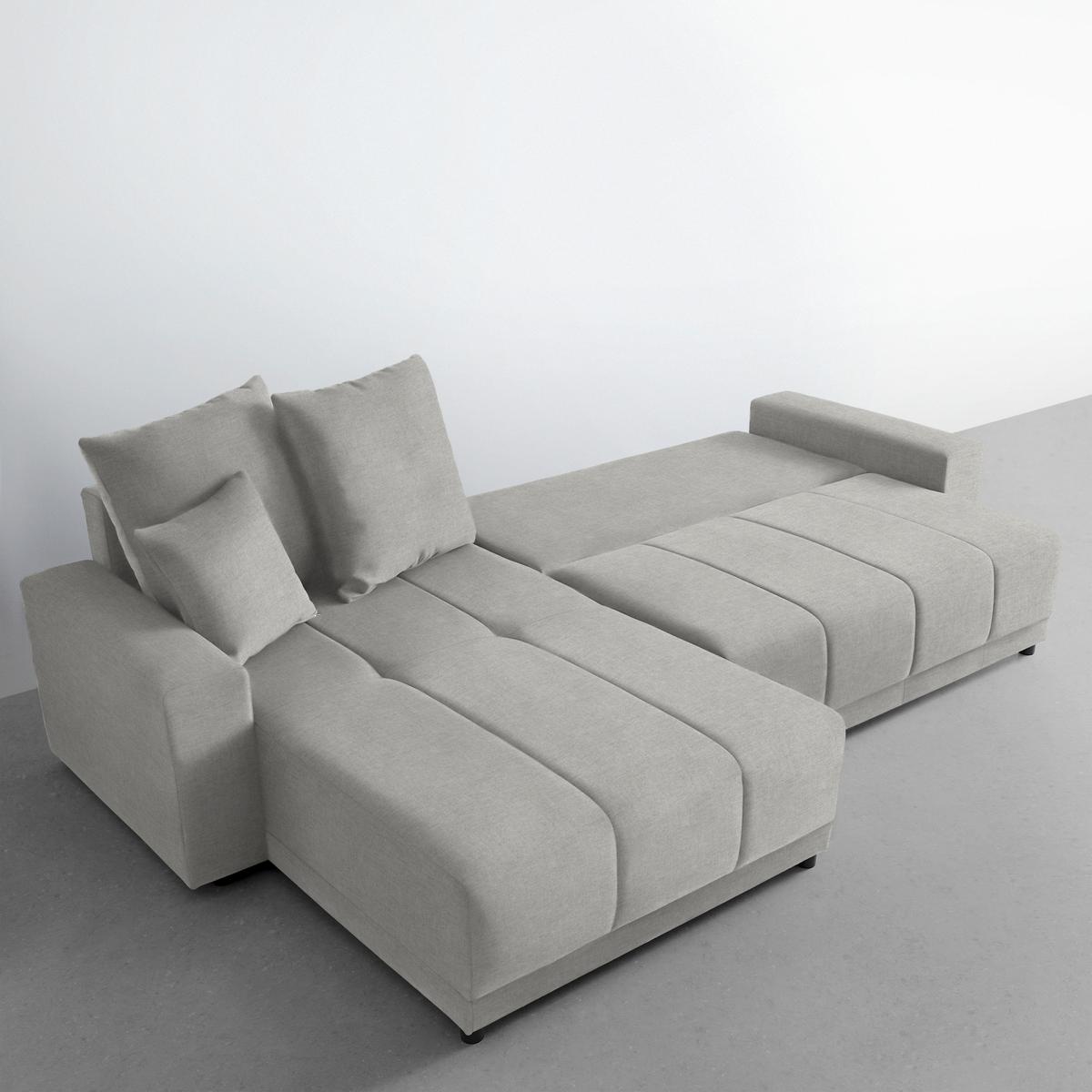Ecksofa Alatri Grau - Silberfarben/Schwarz, MODERN, Kunststoff/Textil (289/90/176cm) - Based
