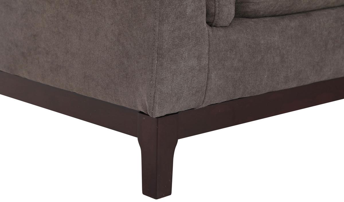 NAROŻNIK BRISTOL - szary/brązowy, Basics, tkanina/drewno (210/278cm) - MID.YOU