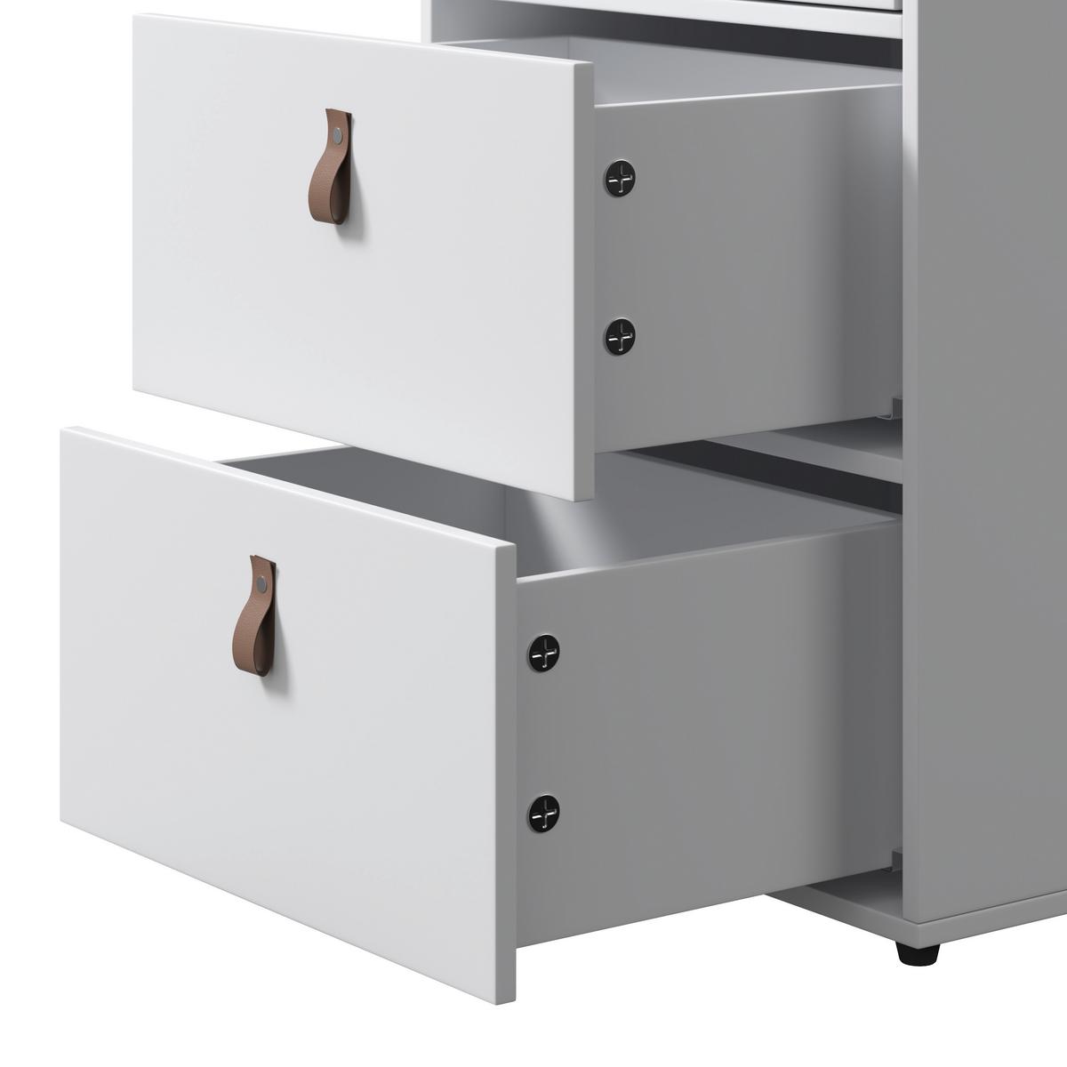 Kommode "Mick", weiß, MDF - Schwarz/Braun, MODERN, Kunststoff (46/119,5/40cm) - Bessagi Home
