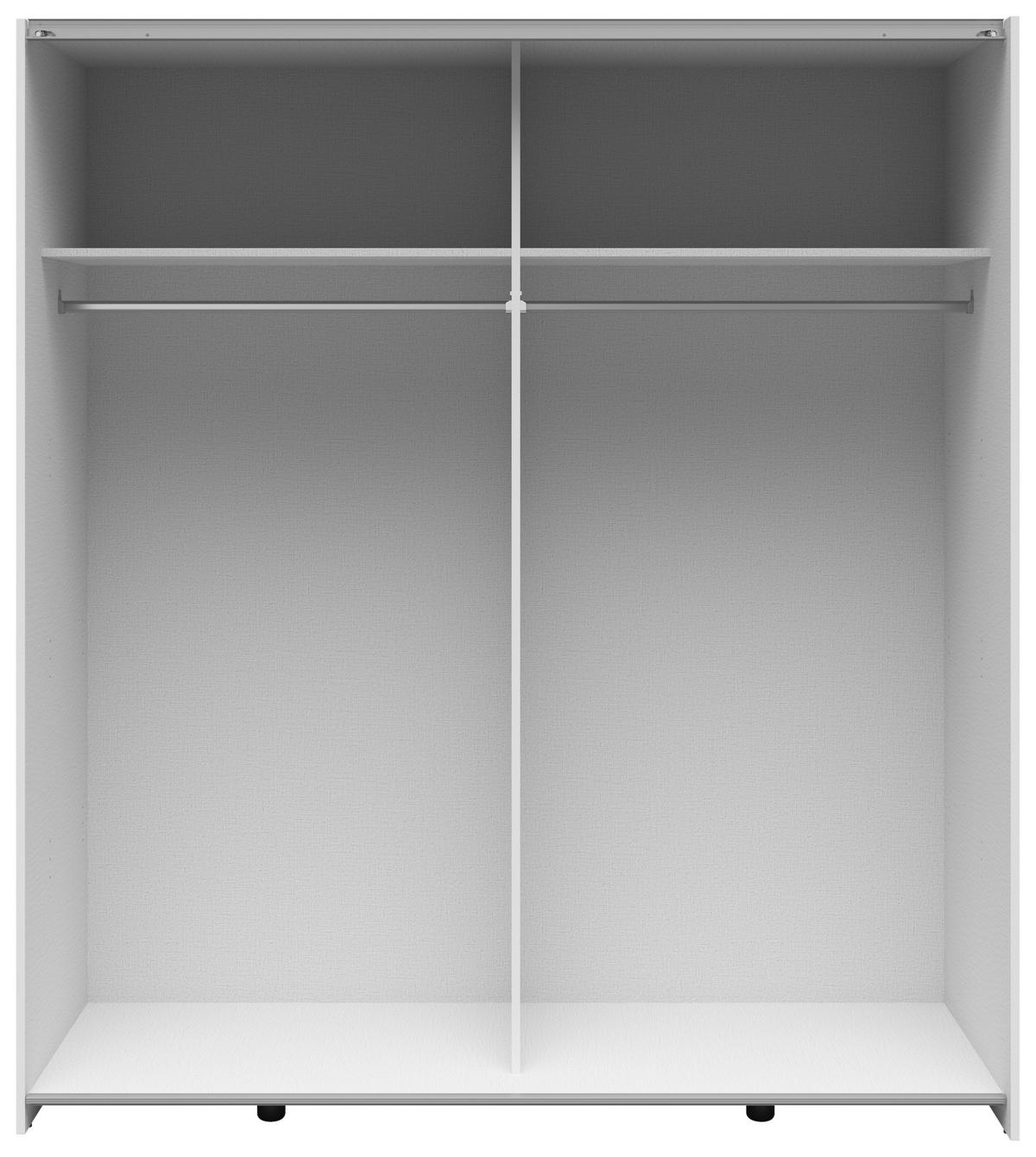 Schwebetürenschrank Time Weiß/Graphitfarben - Silberfarben/Graphitfarben, Holzwerkstoff/Kunststoff (170/191/59cm) - Based
