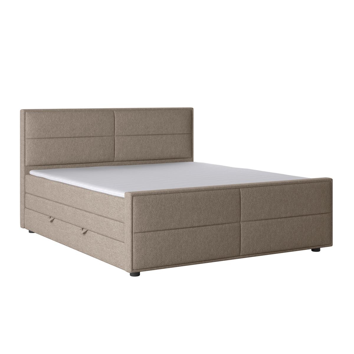 Boxspringbett Palermo ca. 180x200 cm Naturfarben - Beige, MODERN, Holz/Holzwerkstoff (180/200cm) - MID.YOU