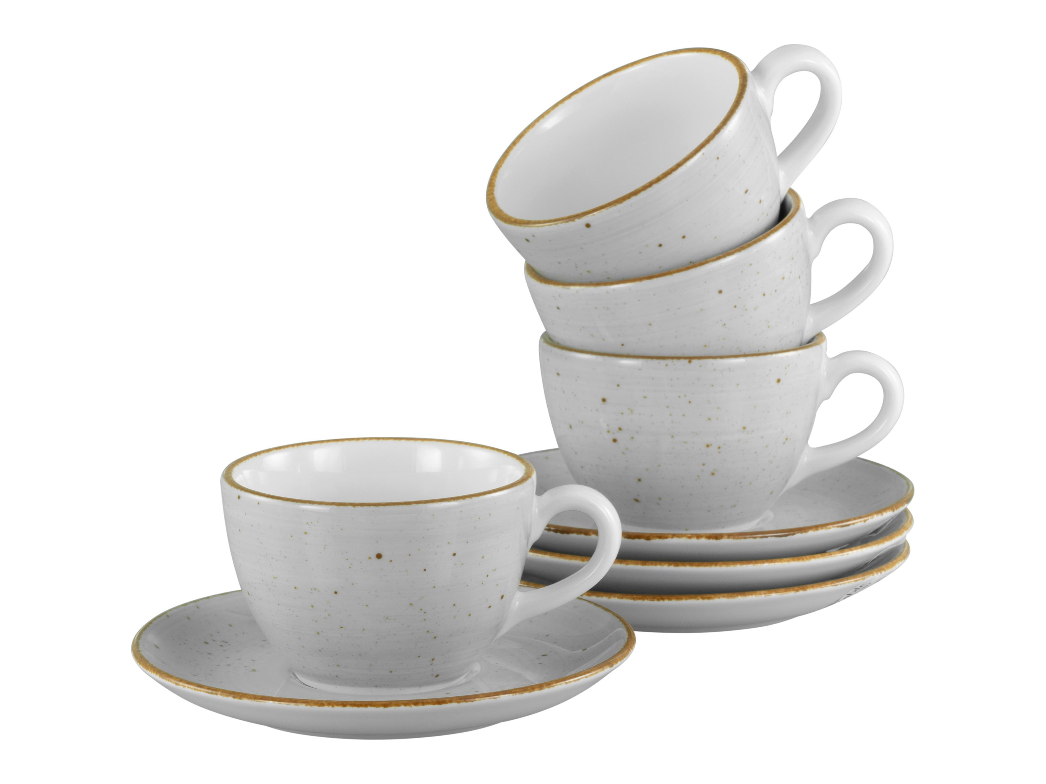 Kavni Servis Vintage Nature Stein, 8-Delni - bela/svetlo siva, Basics, keramika - Creatable