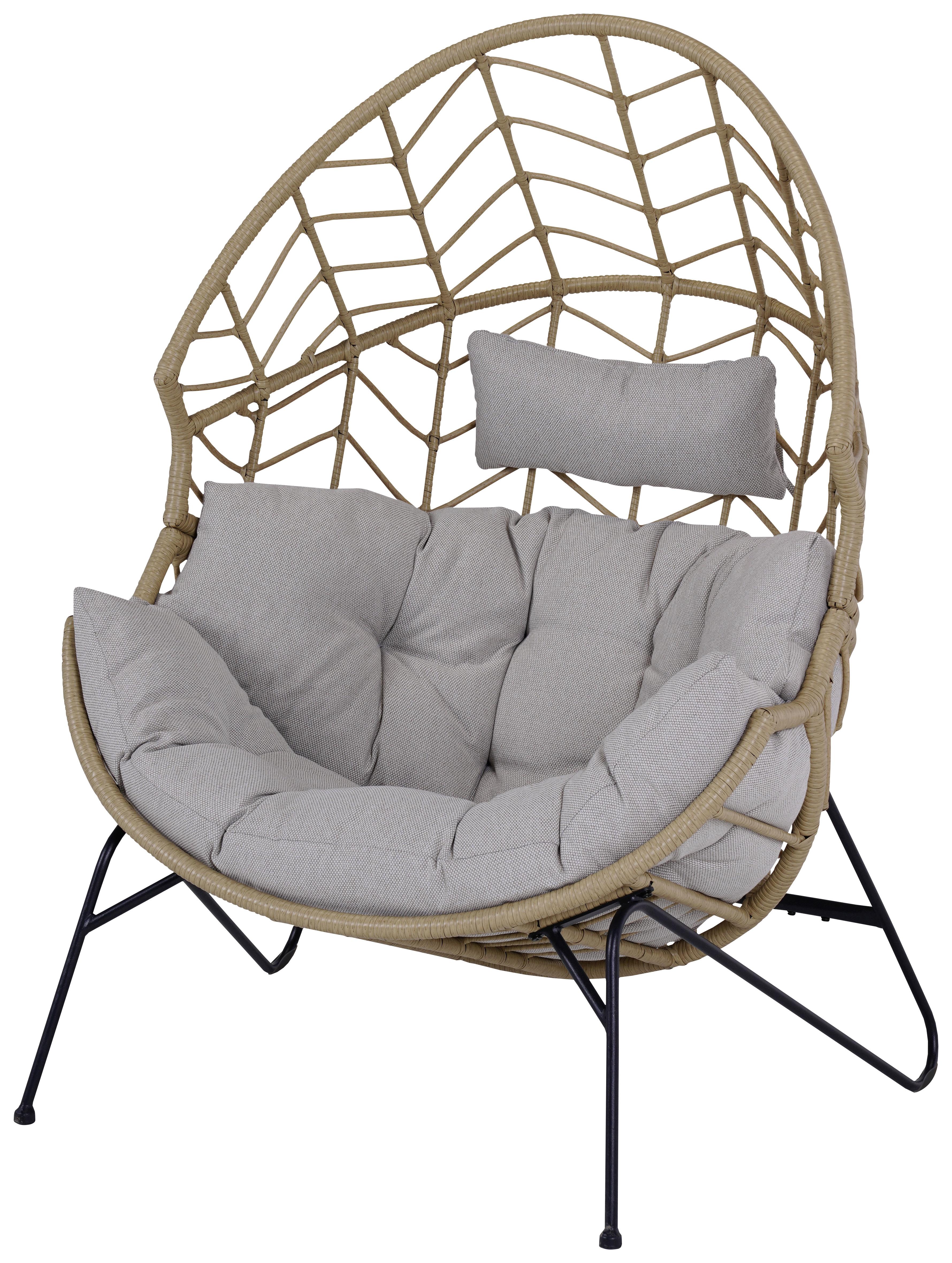 Vrtni Ležalnik Marike - naravna/črna, Moderno, kovina/umetna masa (98/146/95cm) - Premium Living