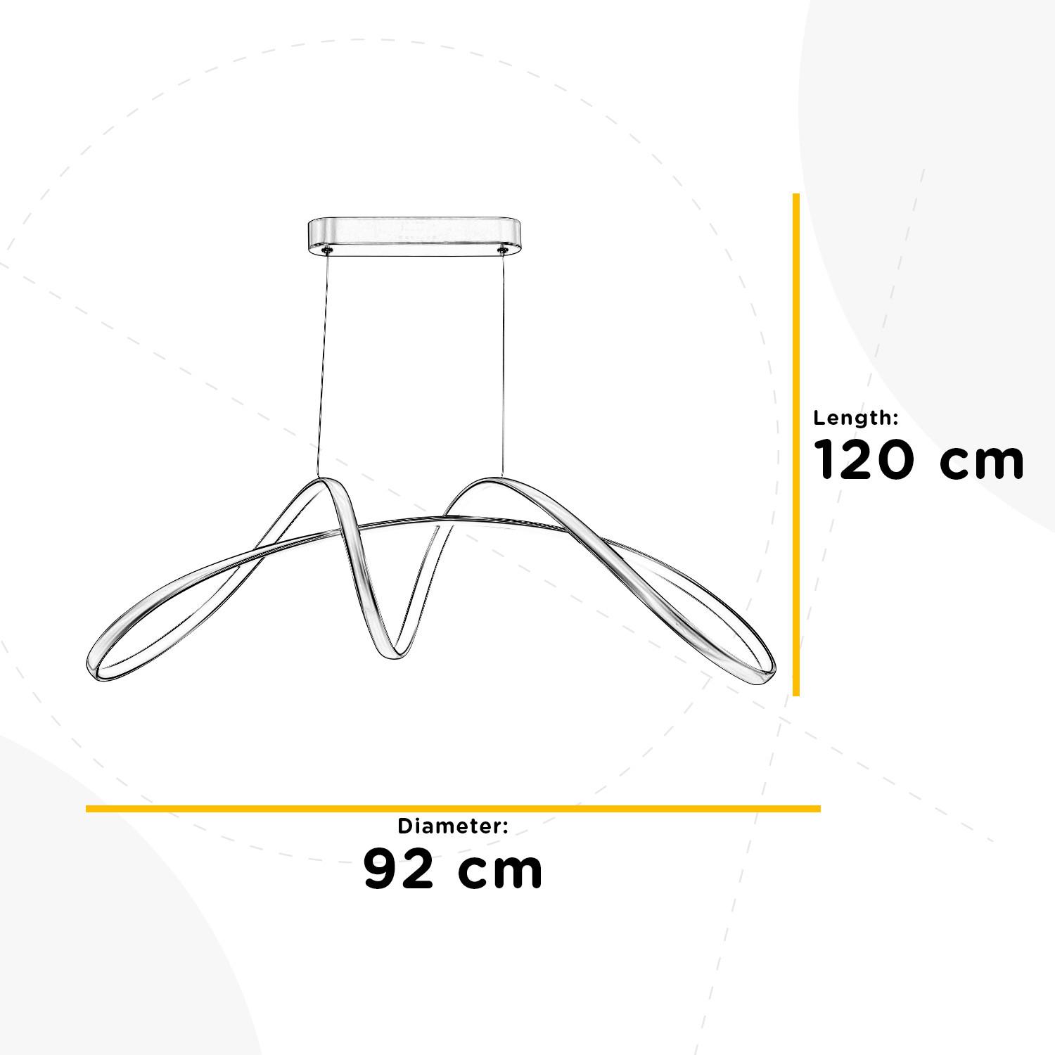 LED-Hängeleuchte Infinity Silberfarben max. 50 Watt - Silberfarben, Design, Metall (92/29/120cm)