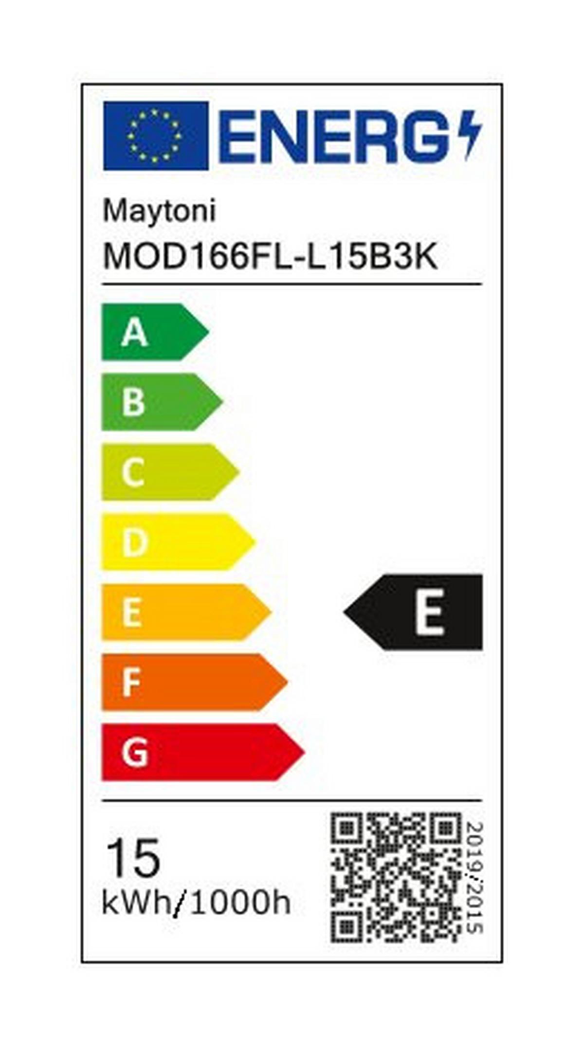 Stehleuchte Tau Schwarz/Weiß max. 15 Watt - Schwarz/Weiß, Trend, Metall (22/150cm) - MAYTONI