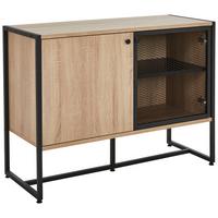 KOMODA SZEROKA MELA SIDEBOARD - czarny/kolor dębu sonoma, Modern, materiał drewnopochodny/metal (100/75/41cm) - P & B