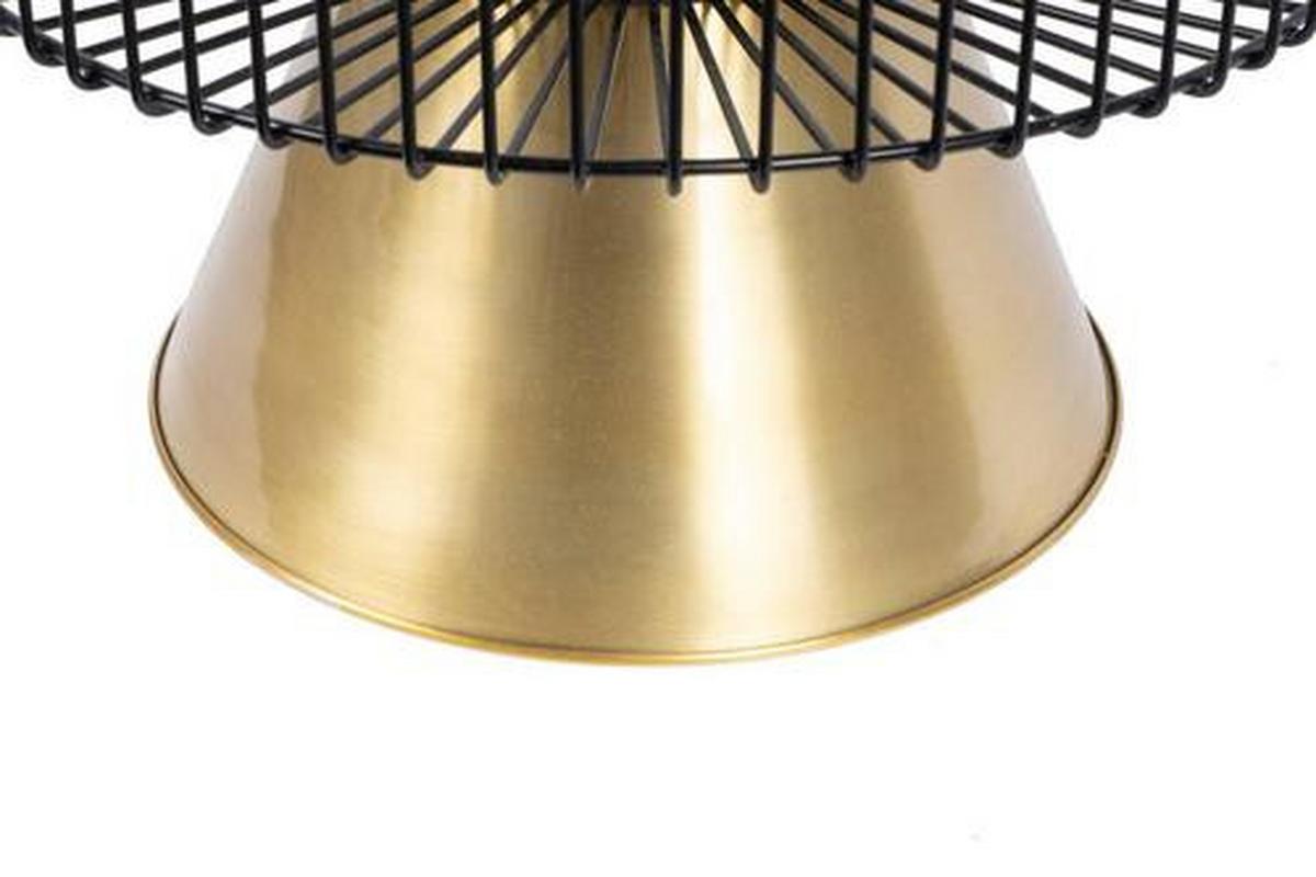 BEISTELLTISCH UOHXV-BRW - Goldfarben/Schwarz, Basics, Stein/Metall (51/56,5/51cm) - Kayoom