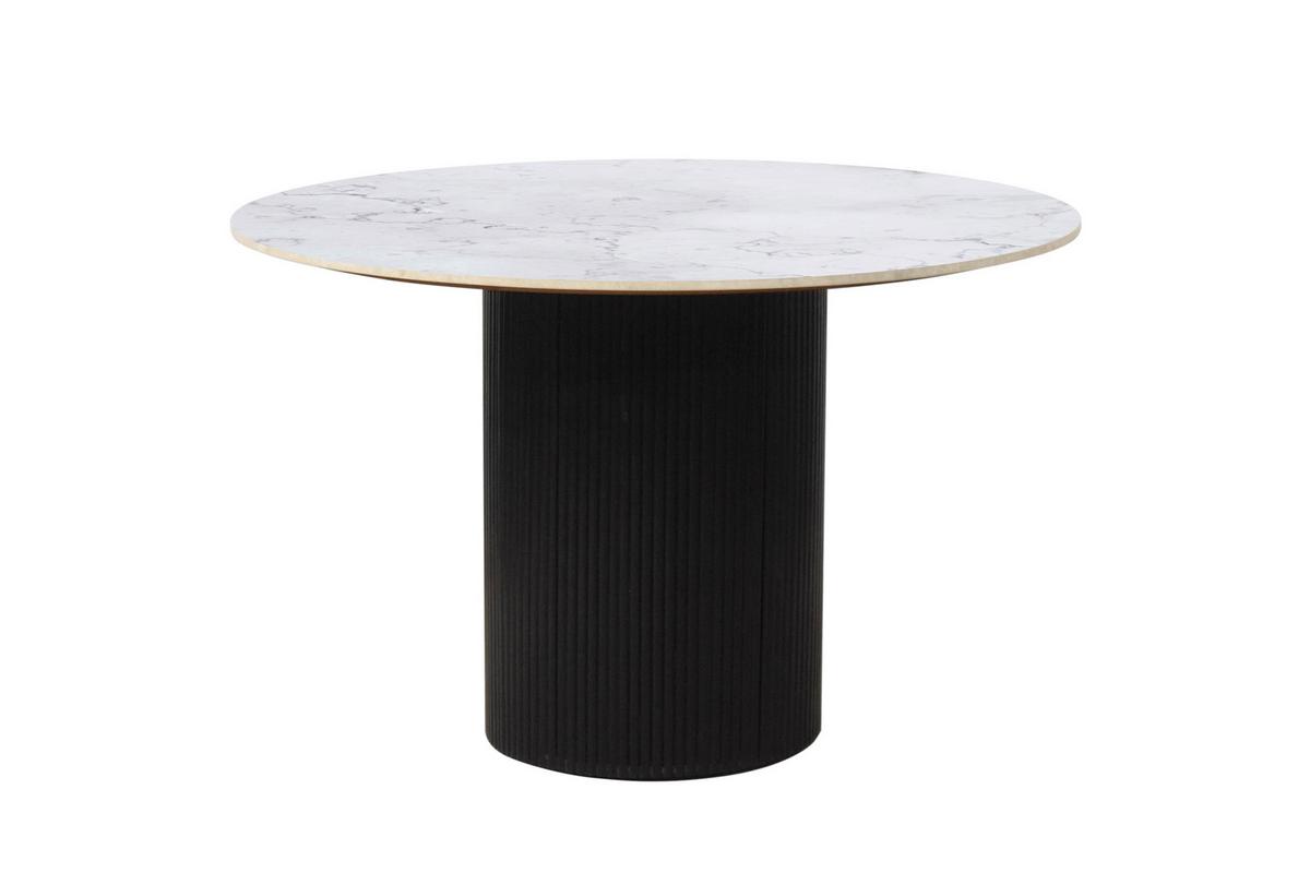 STÓŁ DO JADALNI STUTTGART M - czarny/biały, Modern, kamień/drewno (120/120/76cm) - Livetastic