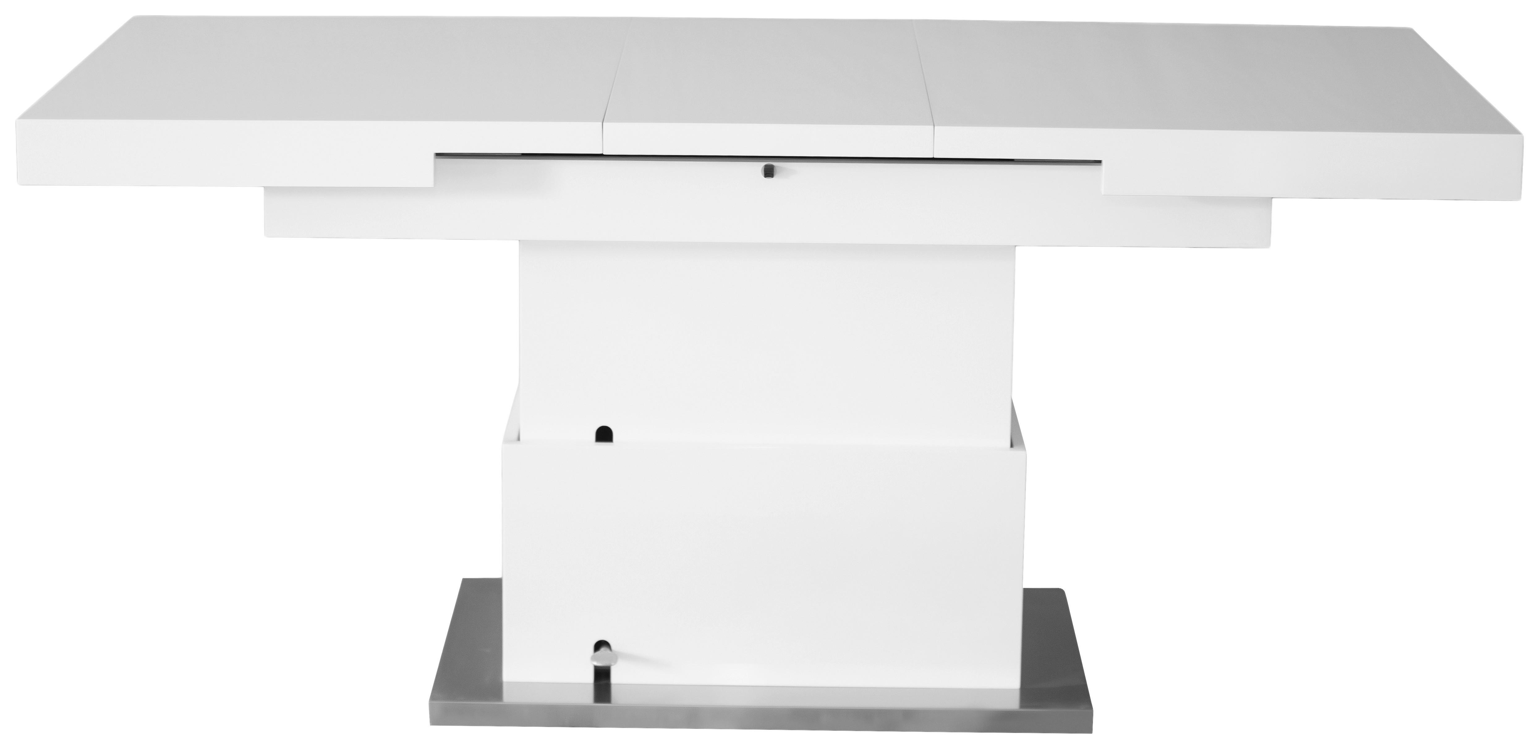 STOLIK KAWOWY 2IN1 II - kolor stalowy/biały, Modern, materiał drewnopochodny/metal (133-170/80/51-77cm) - Mömax