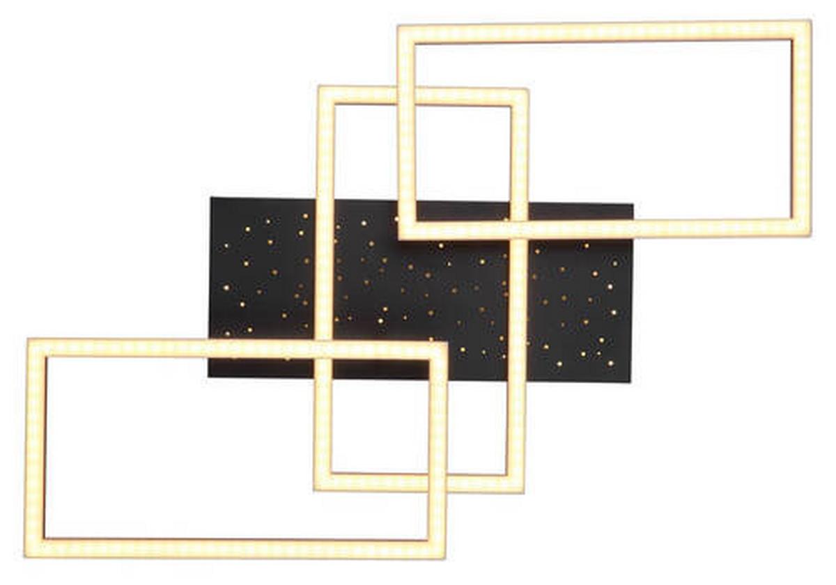 Stropna Led-svetilka Terrxa, S Sijalko - črna/opal, Design, kovina/umetna masa (59/40,5/9,7cm) - Globo