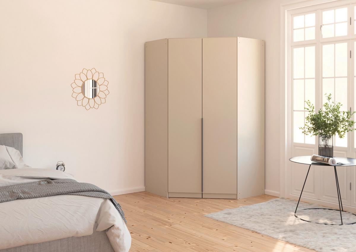 Eckkleiderschrank Alabama Champagner - Champagner/Grau, MODERN, Holzwerkstoff (117/229/117cm) - Rauch Möbel