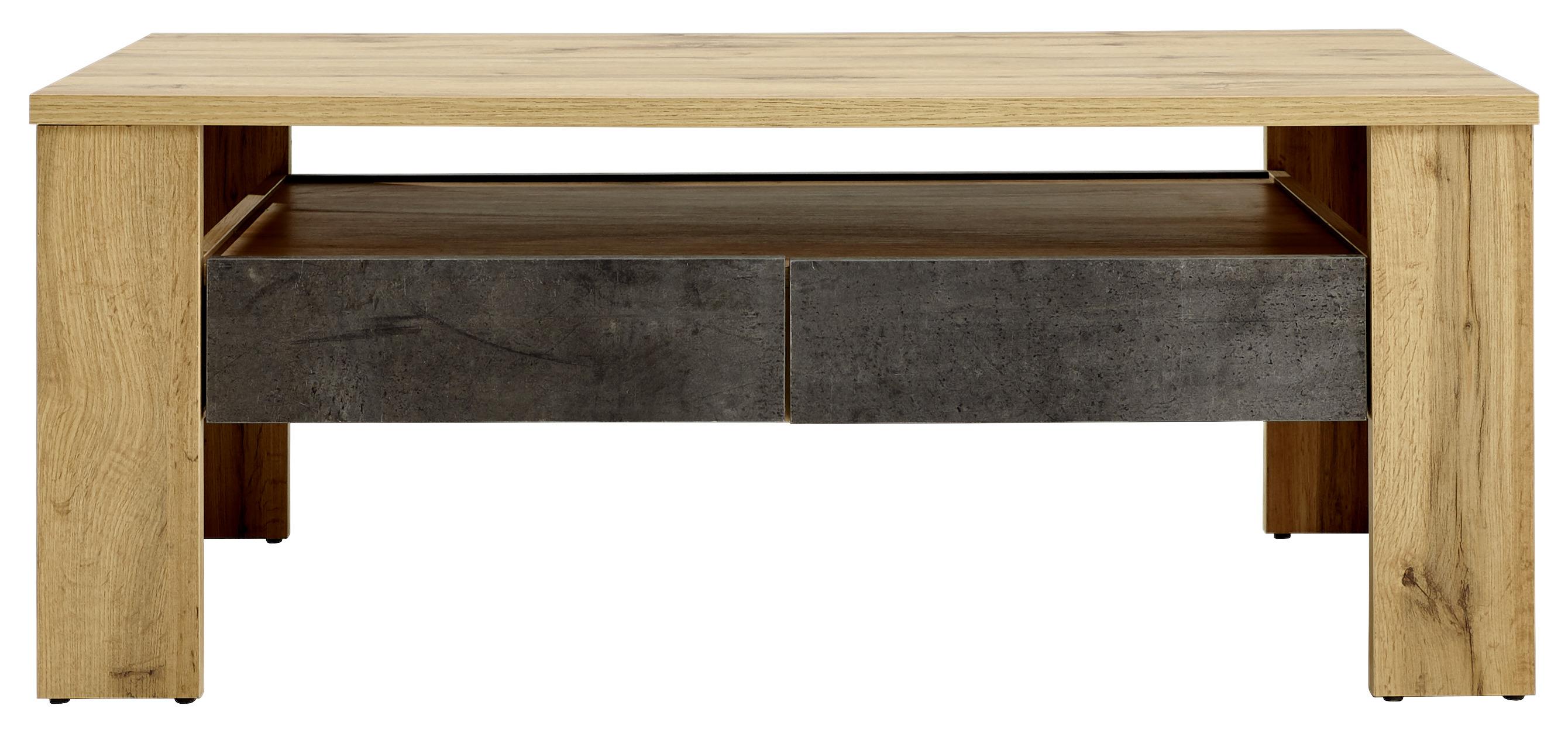 STOLIK KAWOWY MONO - dąb wotan/szary, Design, materiał drewnopochodny (110/64,5/44cm) - Ti'me