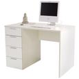 Íróasztal Livona Ii - Fehér, modern, Faalapú anyag (120/75/60cm)