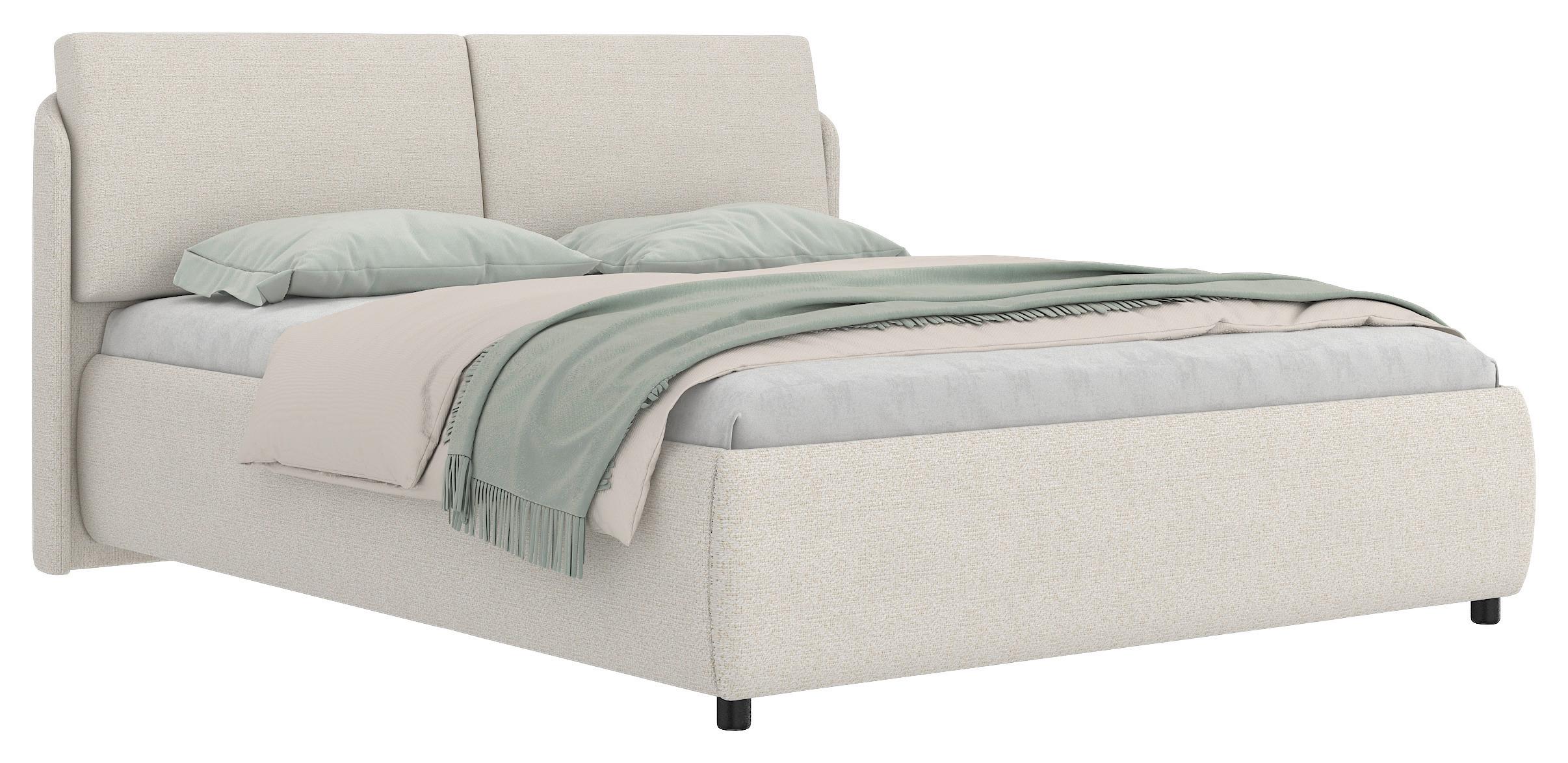 Polsterbett Livorno Creme ca. 160x200cm - Creme/Schwarz, KONVENTIONELL, Textil/Metall (160/200cm) - Mömax