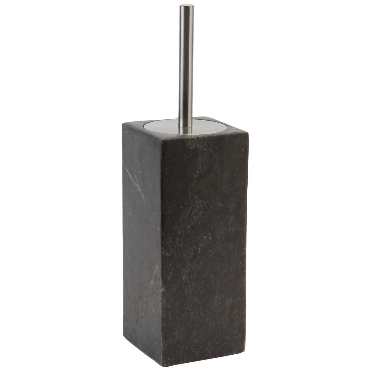 UCHWYT NA SZCZOTKĘ DO WC HAMMAM - ciemnoszary/szary, Basics, kamień (9,5/9,5/39cm) - Aquanova