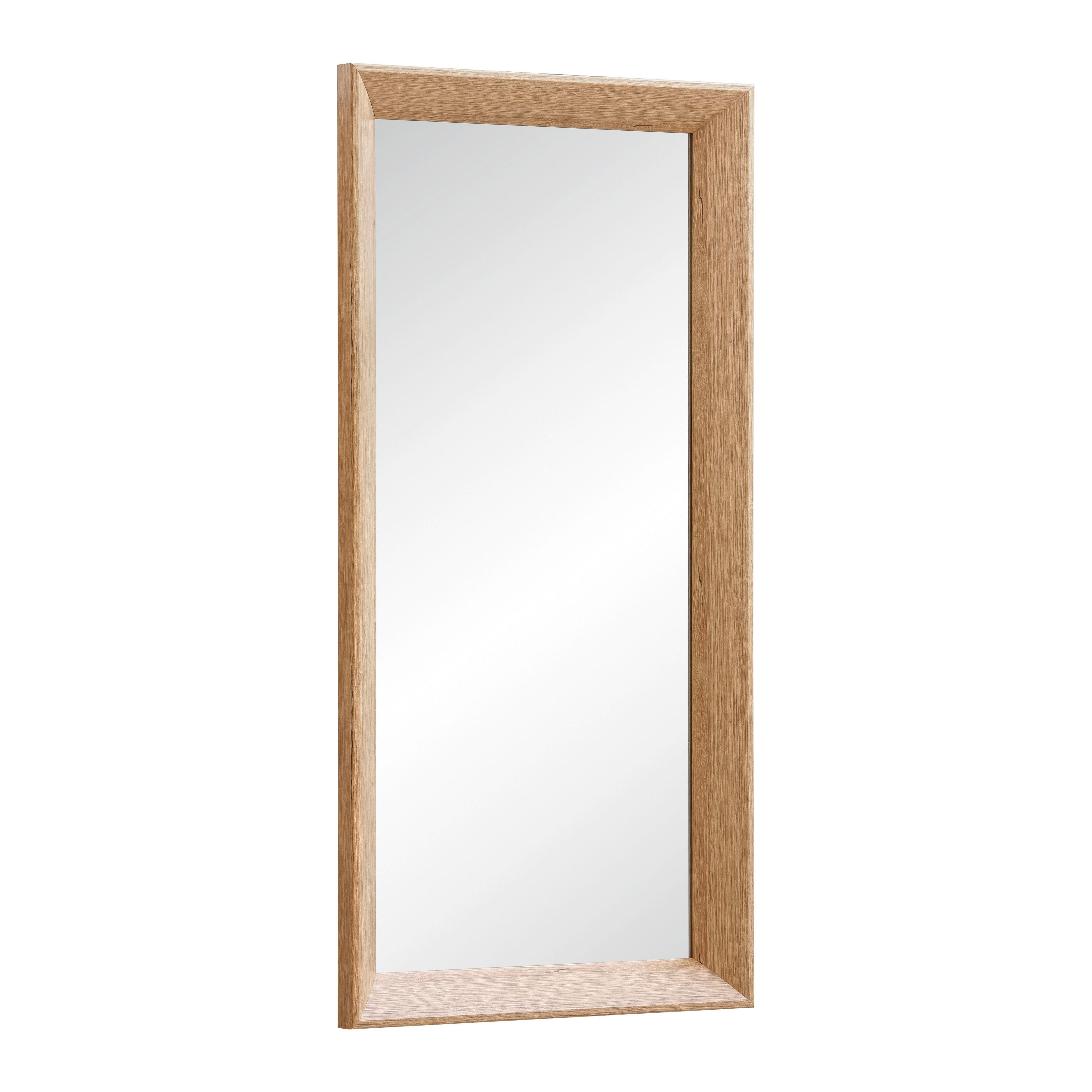 Stensko Ogledalo Molly - barve hrasta, Moderno, umetna masa/steklo (40/80cm) - Mömax