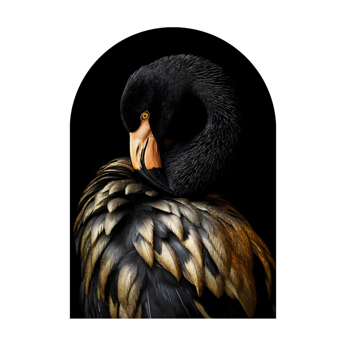 Glasbild Schwarz/Goldfarben ca.70x100cm - Goldfarben/Schwarz, Basics, Glas/Papier (70/100cm)