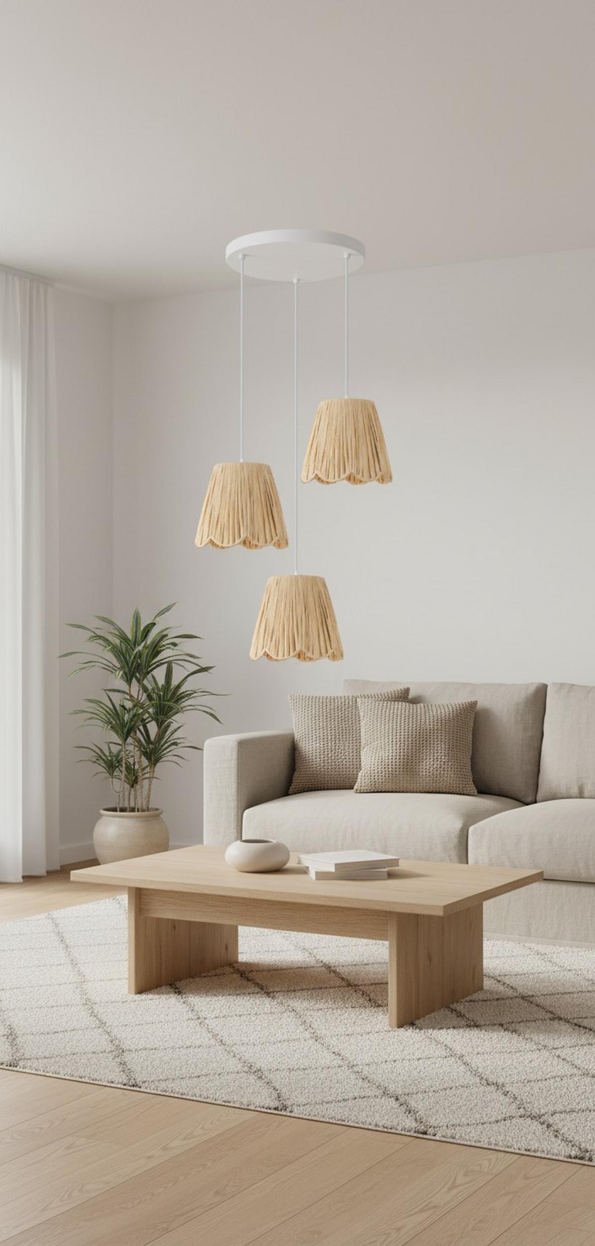 LAMPA WISZĄCA DARLIN - kolor naturalny/biały, Konventionell, metal/papier (46/120cm) - Collet's Monde