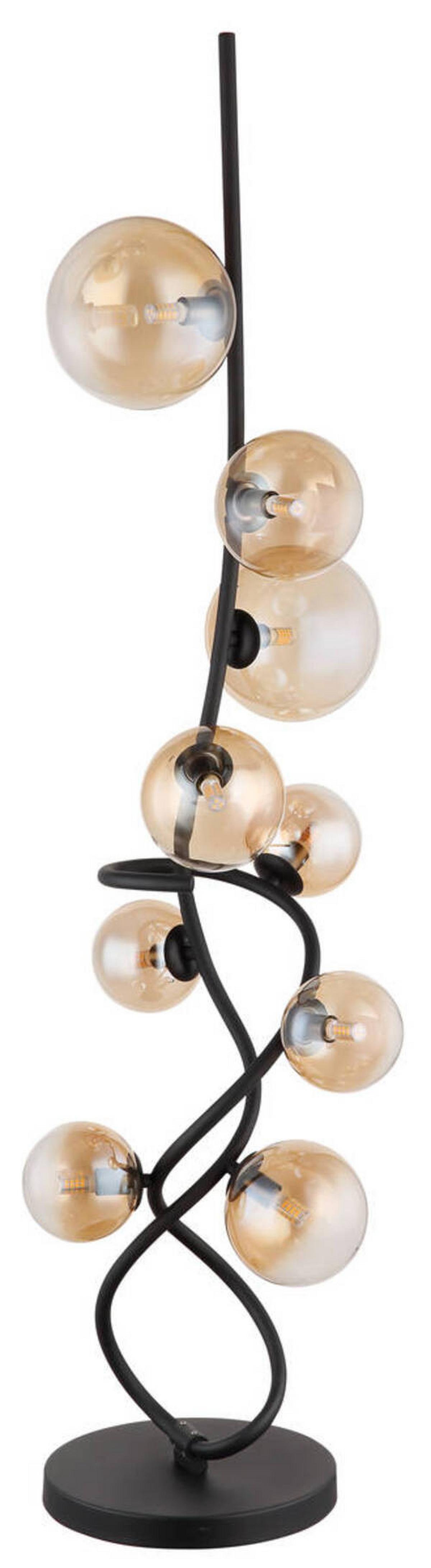 Stoječa Led-svetilka Tuberius, S Sijalko - črna/prozorno, Design, kovina/umetna masa (33/122cm) - Globo