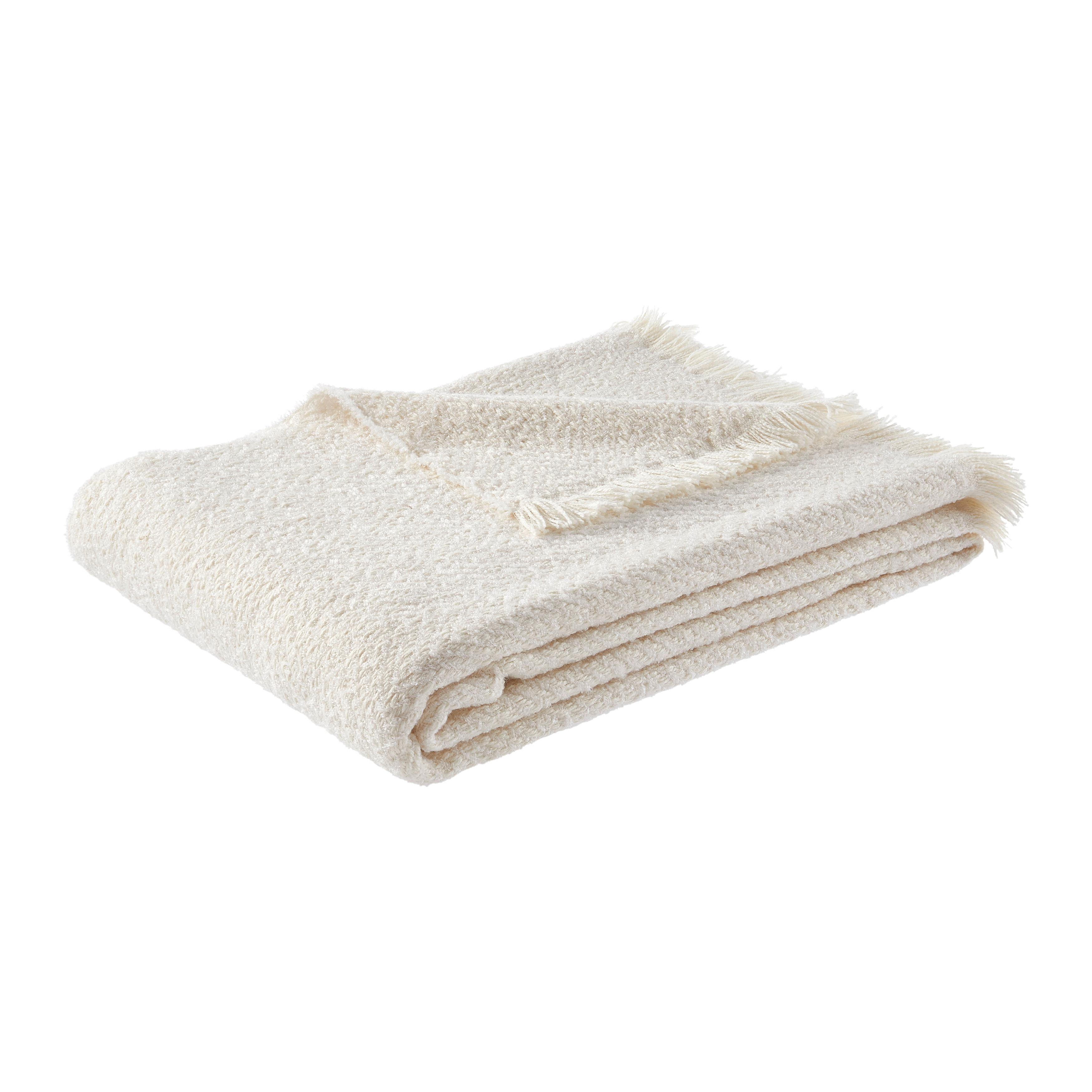 Mehka Odeja Chevron - bela/bež, Moderno, tekstil (130/170cm) - Modern Living