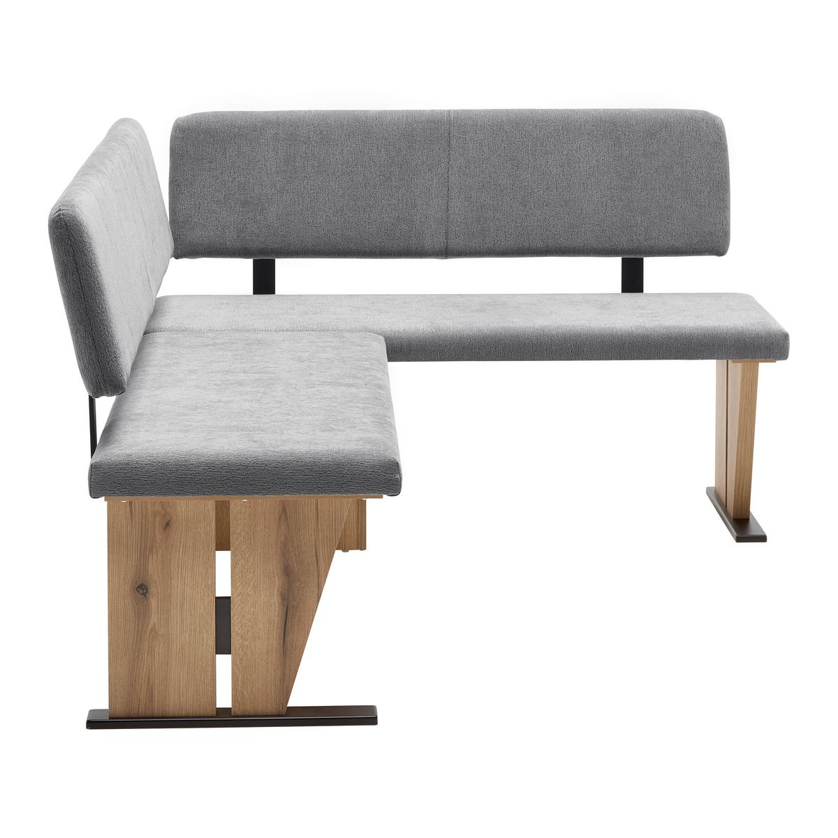 Eckbank Kassel Grau - Eichefarben/Schwarz, MODERN, Holzwerkstoff/Textil (140/87/180cm) - Based