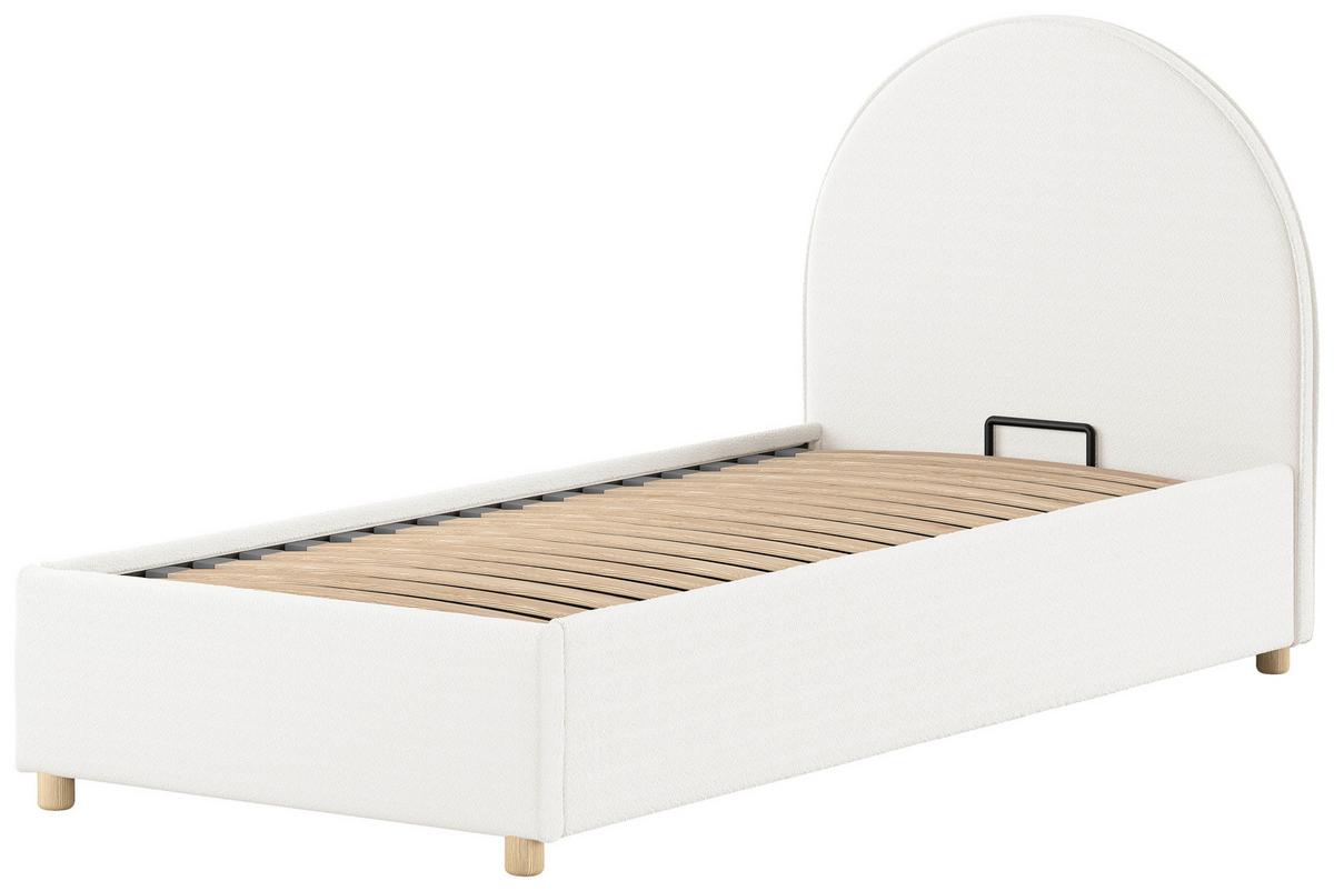 Kinder-/Juniorbett MOON Weiß ca. 90x200 cm Bouclé - Naturfarben/Weiß, ROMANTIK / LANDHAUS, Holz/Textil (90/200cm) - Vipack