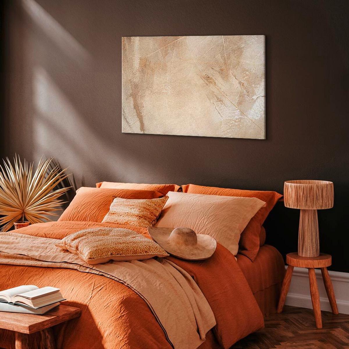 Slika Na Platnu Peaceful Story - barve kapučina/sivobela, Basics, tekstil/les (120/80/1.2cm) - artgeist