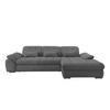 Ecksofa mit Bettkasten Rigatti ca. 314x184 cm Grau - Schwarz/Grau, MODERN, Textil/Metall (314/184cm) - Livetastic