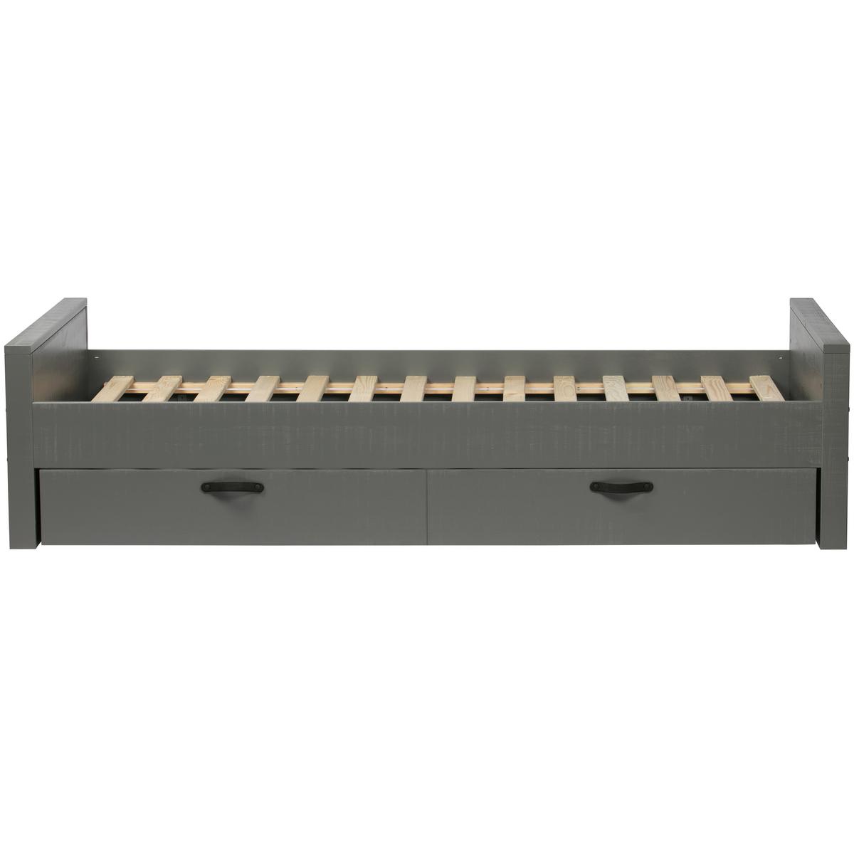 Bett Morris Grau ca. 90x200 cm - Grau, Design, Holz (90/200cm) - Livetastic