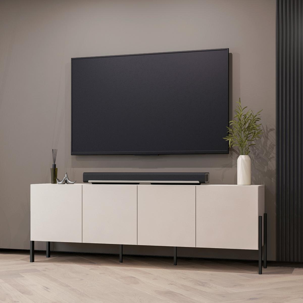 Komód Jukon - kasmírszínű, Modern, faalapú anyag (204/70/40cm)