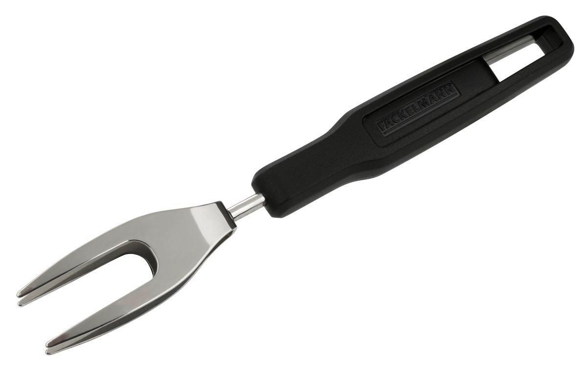 Steakgabel Statement in Schwarz/Silber - Silberfarben, Metall (21cm) - Fackelmann