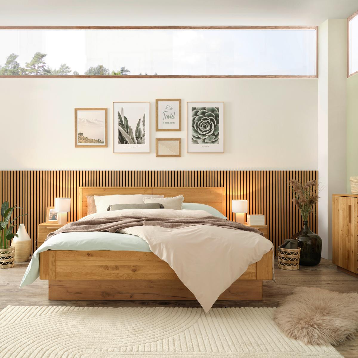 Ágykeret Ágyneműtartóval Tölgy Vero - tölgyfa színű, Konventionell, fa (180/200cm) - Premium Living