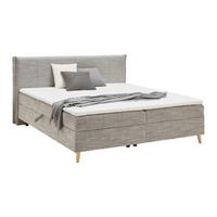 Boxbett Veloria Grau ca. 180x200cm - Schwarz/Grau, KONVENTIONELL, Textil/Metall (180/200cm) - Based