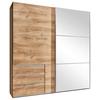 Ormar S Kliznim Vratima Level 36a - boje hrasta/boje kroma, Moderno, staklo/drvni materijal (200/216/65cm) - Modern Living