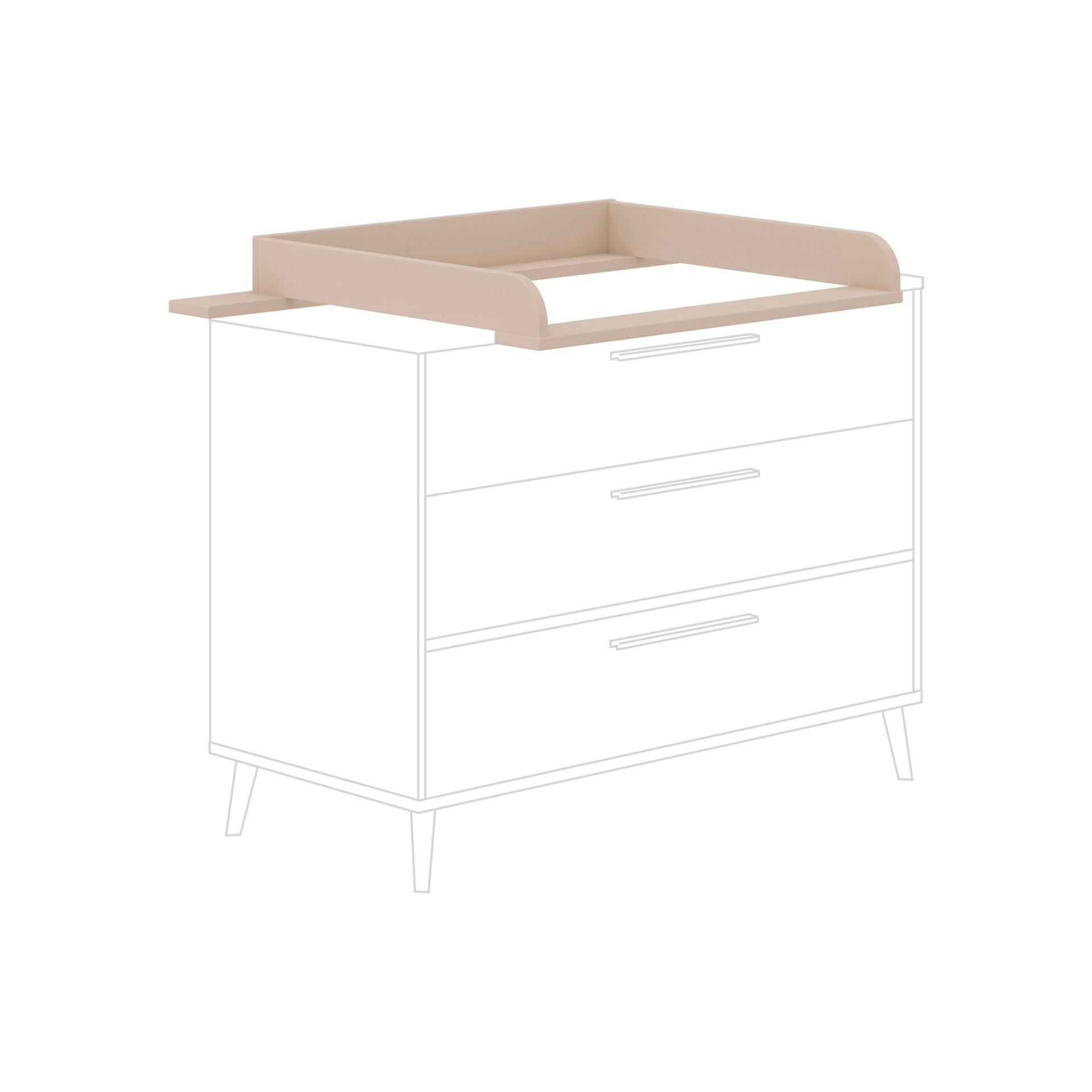 NAKŁADKA DO PRZEWIJANIA EEFJE - beżowy, Basics, materiał drewnopochodny (123,5/12,5/79,9cm) - Paidi