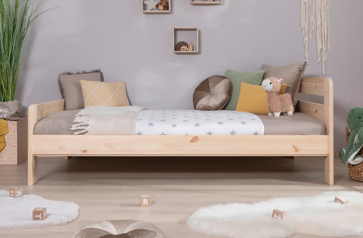 Bett Bennet mit Matratze ca. 120x200 cm Kiefer Natur - Naturfarben, MODERN, Holz/Textil (120/200cm) - MID.YOU