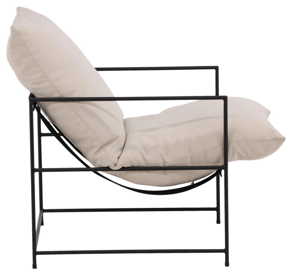 SESSEL SEDALIA - Weiß, Design, Textil/Metall (68.5/97.5/90cm) - Livetastic