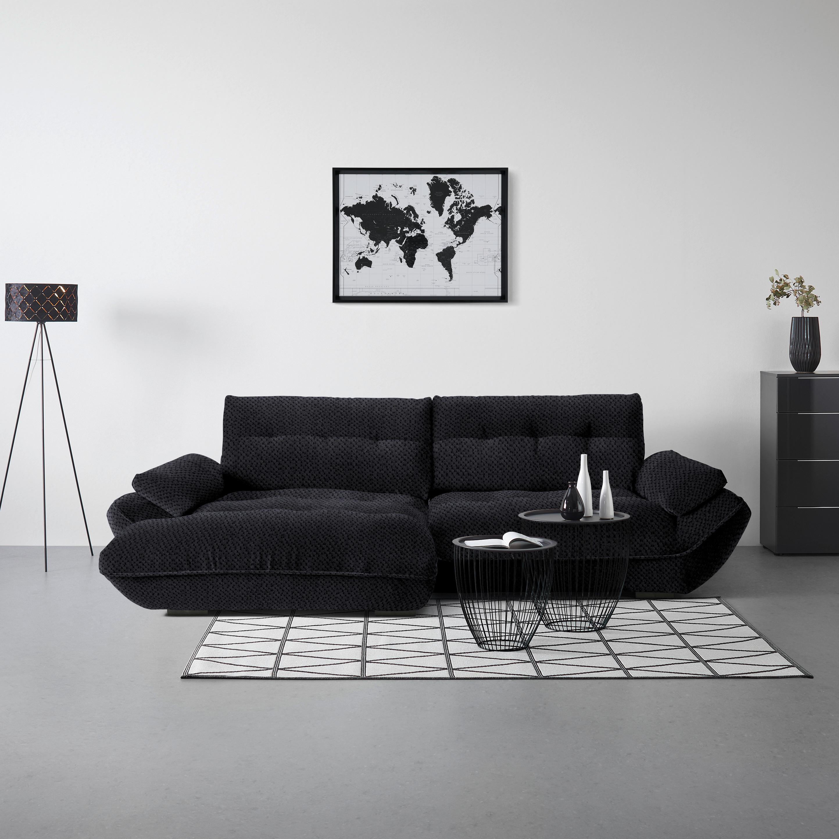 Wohnlandschaft Vivo Dunkelgrau - Dunkelgrau/Schwarz, MODERN, Kunststoff/Textil (179/63/317cm) - Premium Living