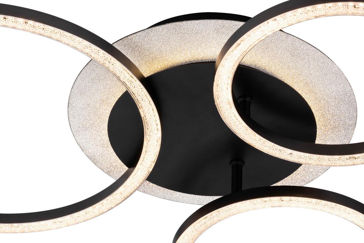 LED-Deckenleuchte Ringo Schwarz max. 39,6 Watt - Schwarz, MODERN, Kunststoff/Metall (51,5/45.5/11,5cm)