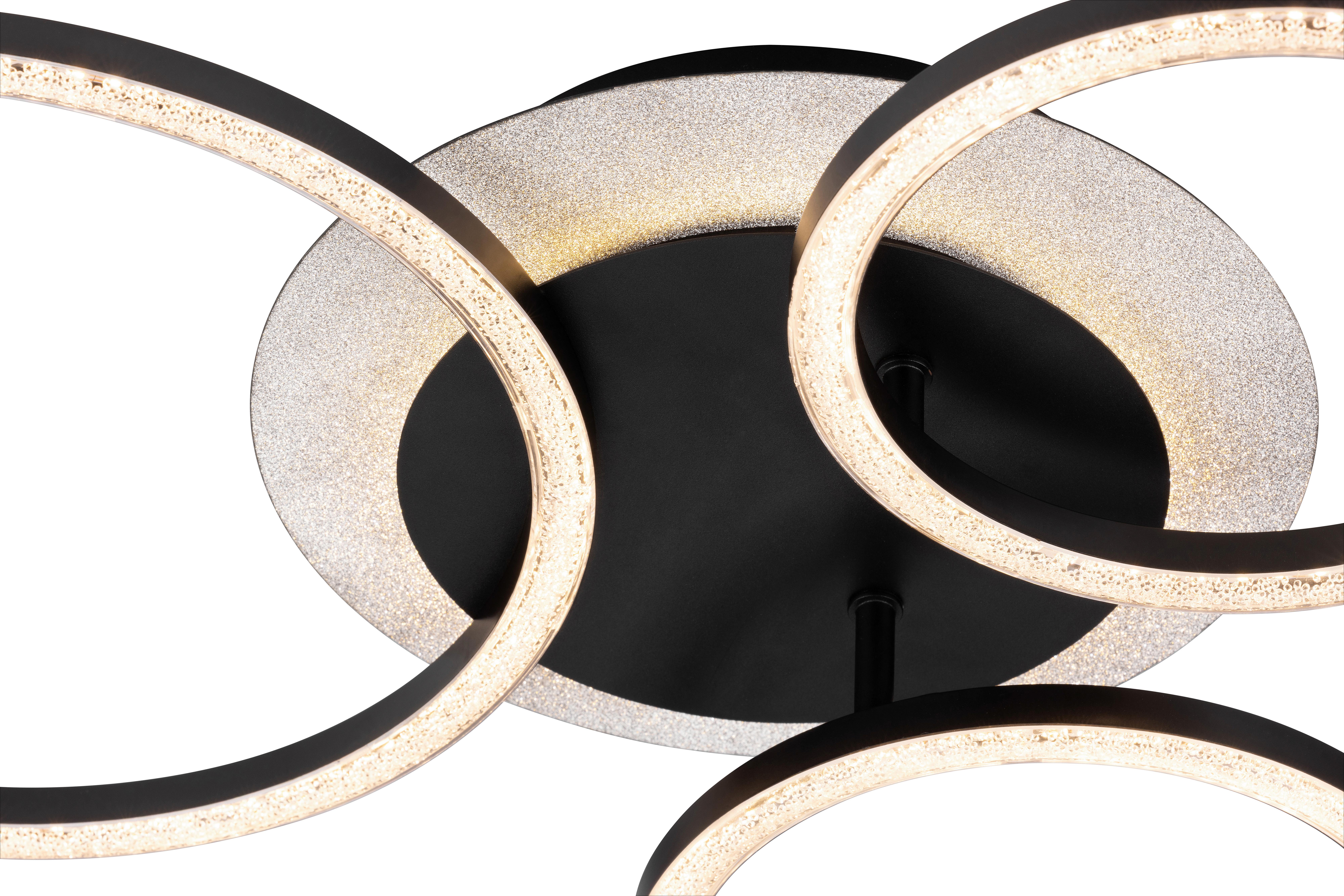 LED-TAKLAMPA RINGO - svart, Modern, metall/plast (51,5/45.5/11,5cm)