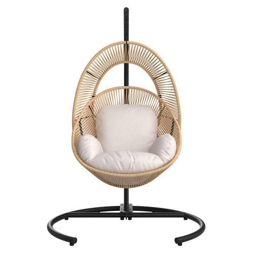 Fotoliu suspendat Lupo - bej/antracit, Modern, plastic/metal (120/184/118cm) - Mömax