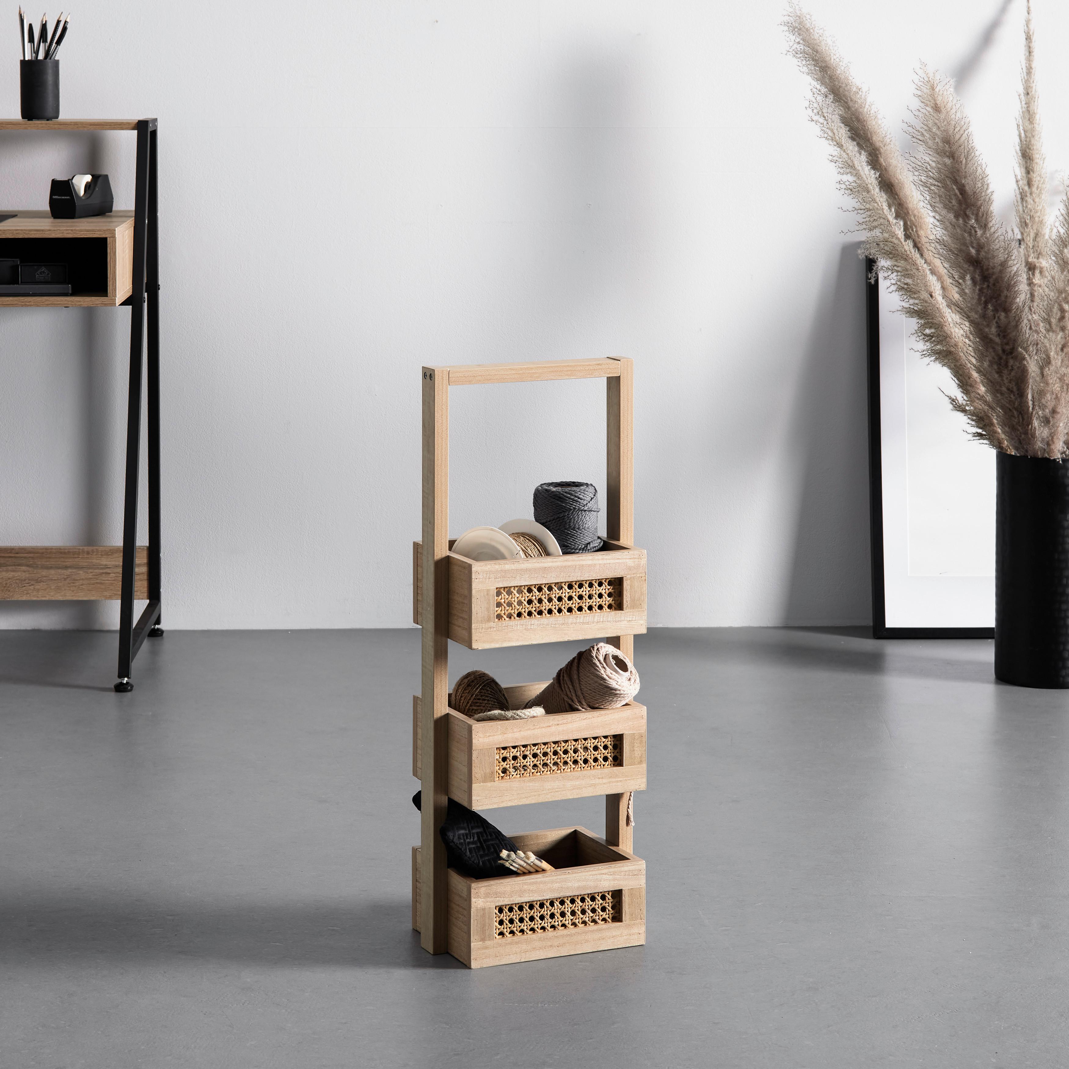 Regal Denis Naturfarben Echtholz/MDF - Naturfarben, MODERN, Holz/Holzwerkstoff (26,5/70,5/18cm) - Bessagi Home
