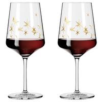 KIELISZEK DO WINA CZERWONEGO 6141011 - kolor złoty, szkło (20,3/26,6/10,1cm) - Ritzenhoff