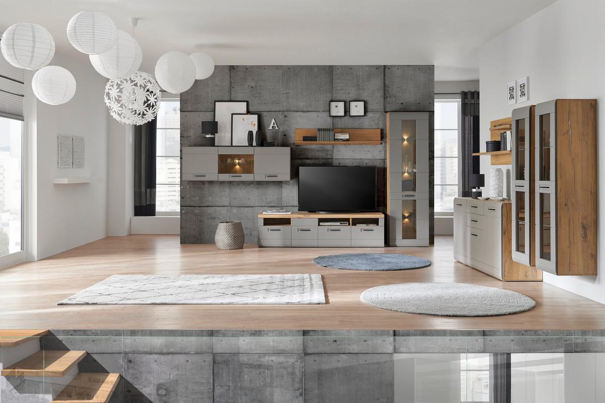 Tv Omarica Auris, Barva Hrasta, Siva - siva, Moderno, umetna masa/leseni material (190/49,5/49,6cm) - Mömax