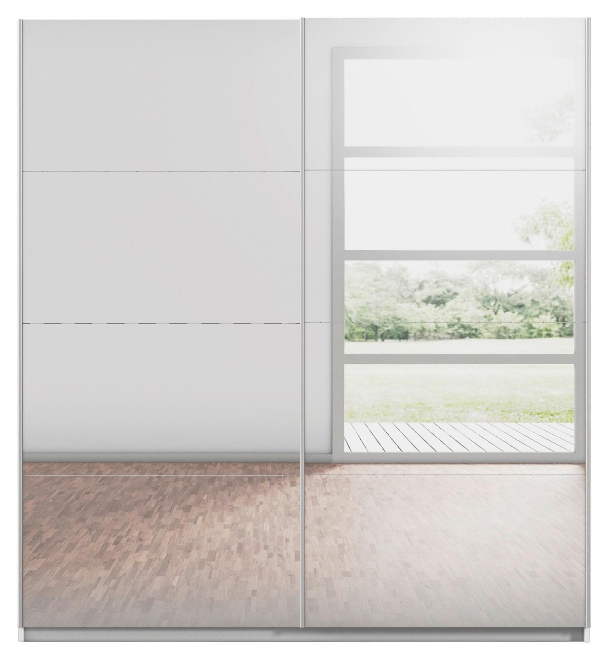 Ormar S Kliznim Vratima Subito - bijela/srebrne boje, Moderno, drvni materijal/metal (181/197/61cm) - Modern Living